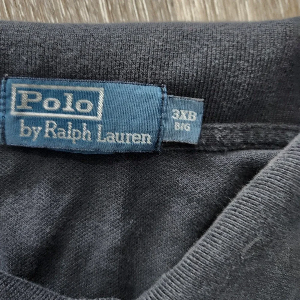 Polo Ralph Lauren Mens Long Sleeve Polo Shirt 3XB Black Red Pony Logo